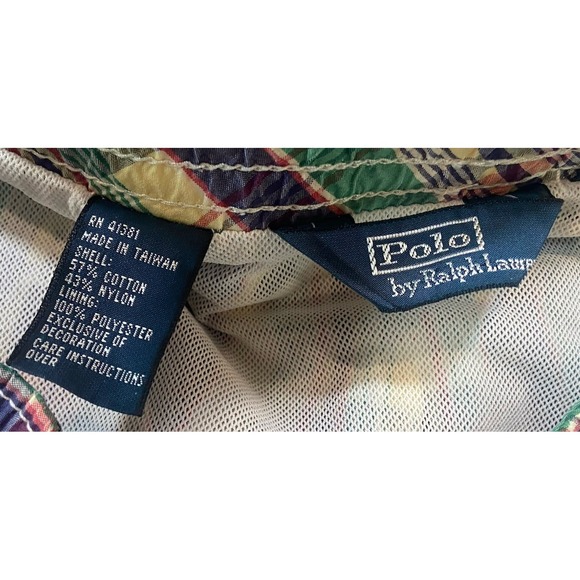 Polo Ralph Lauren Swim Trunks‎ Mens Medium Plaid Pony Pockets Liner Retro 4in. - Picture 3 of 7